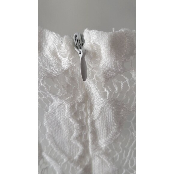 Lace Mesh Sheer V Neck Spaghetti Strap Midi Dress Sz L - Picture 6 of 10